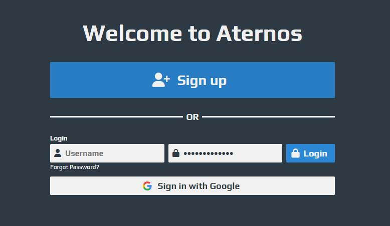 aternos server registracija
